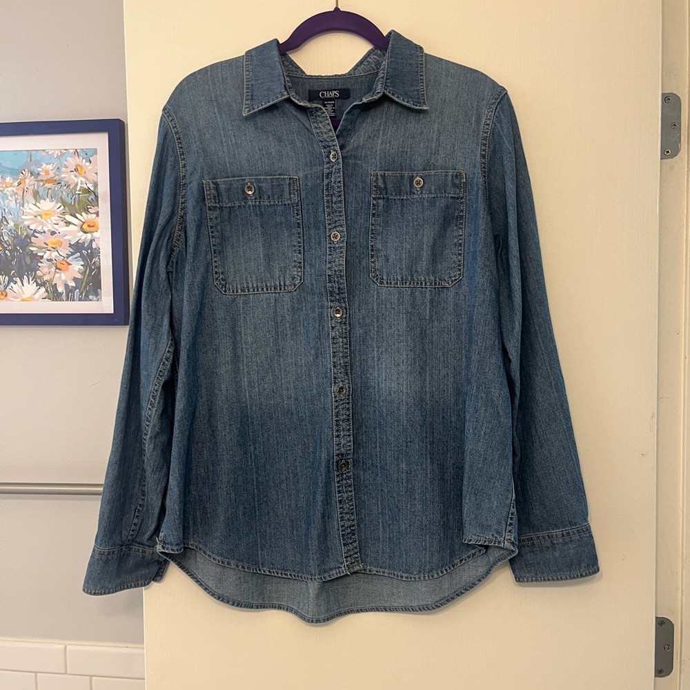 Vintage Chaps Denim Women’s Button Down Shirt size XL